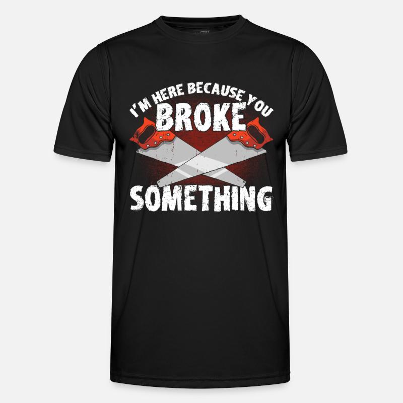Carpenter gift saying woodworking - Men's Functional T-Shirt - black