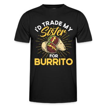 Burrito Taco Mexique Nourriture Fan Burrito Manger - T-shirt sport Homme - noir - Devant - AI Model Male 178 dark (178cm)