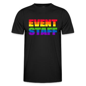 Event Staff Shirt Party Crew Uniform Pride Lgbt - T-shirt sport Homme - noir - Devant - AI Model Male 178 dark (178cm)