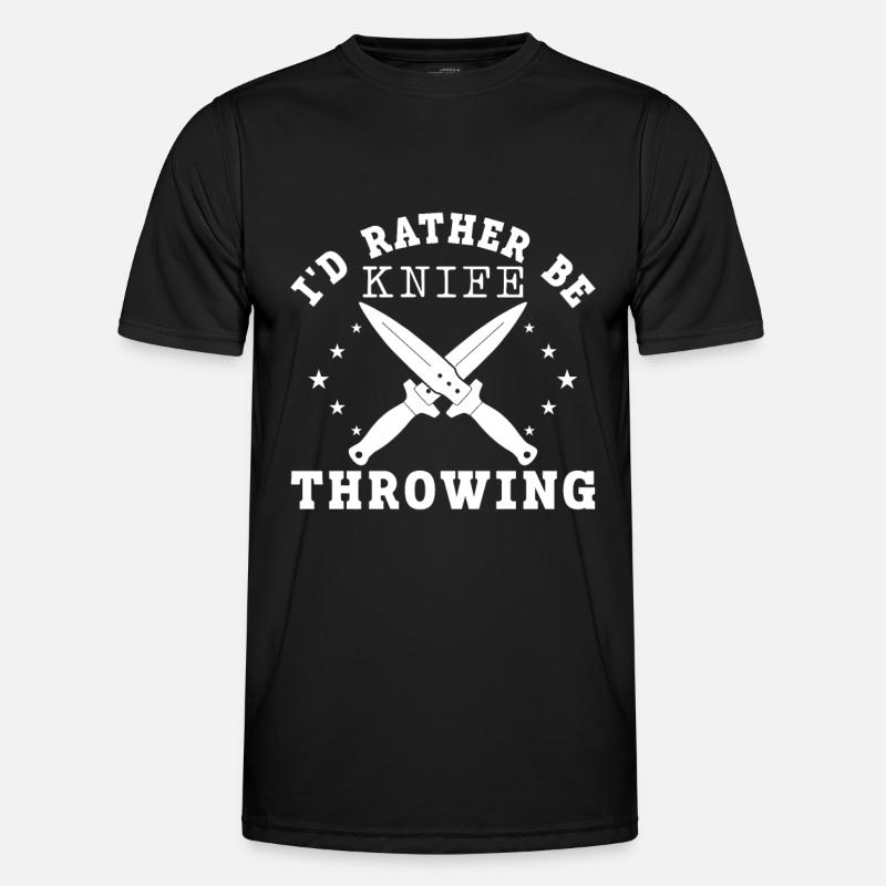 Messerwurfscheibe Geschenk Messerwerfer - Männer Funktions-T-Shirt - Schwarz
