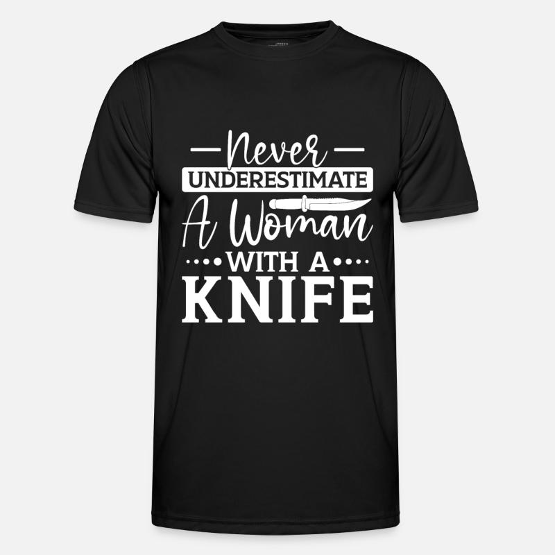 Messerwurfscheibe Geschenk Messerwerfer - Männer Funktions-T-Shirt - Schwarz