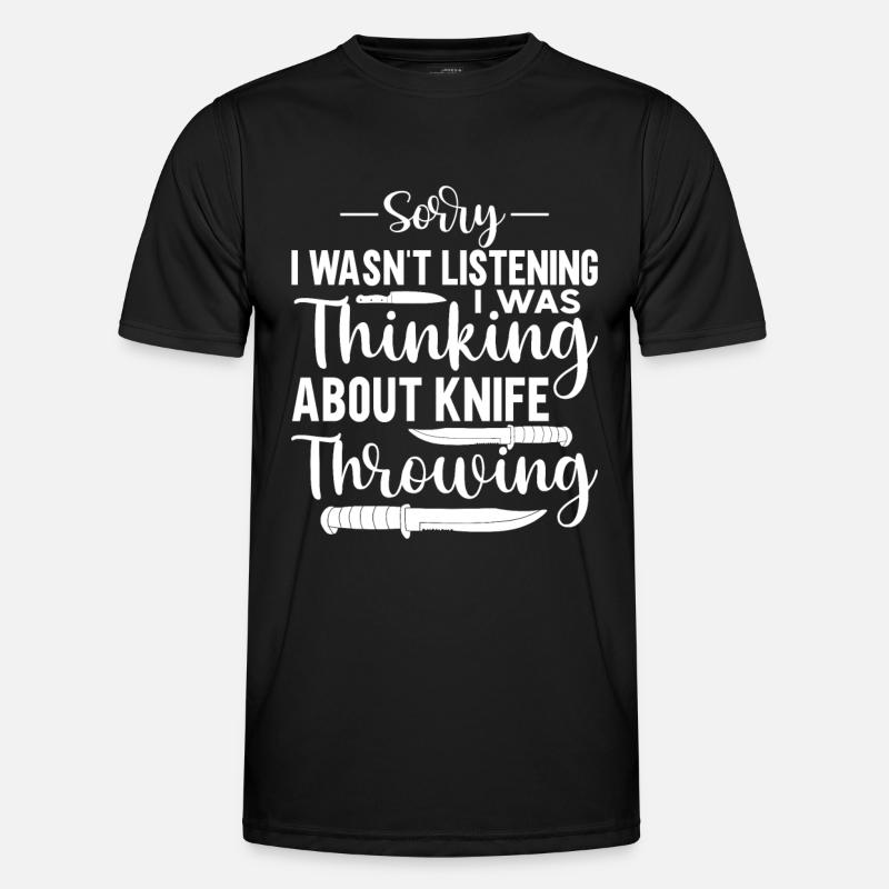 Messerwurfscheibe Geschenk Messerwerfer - Männer Funktions-T-Shirt - Schwarz