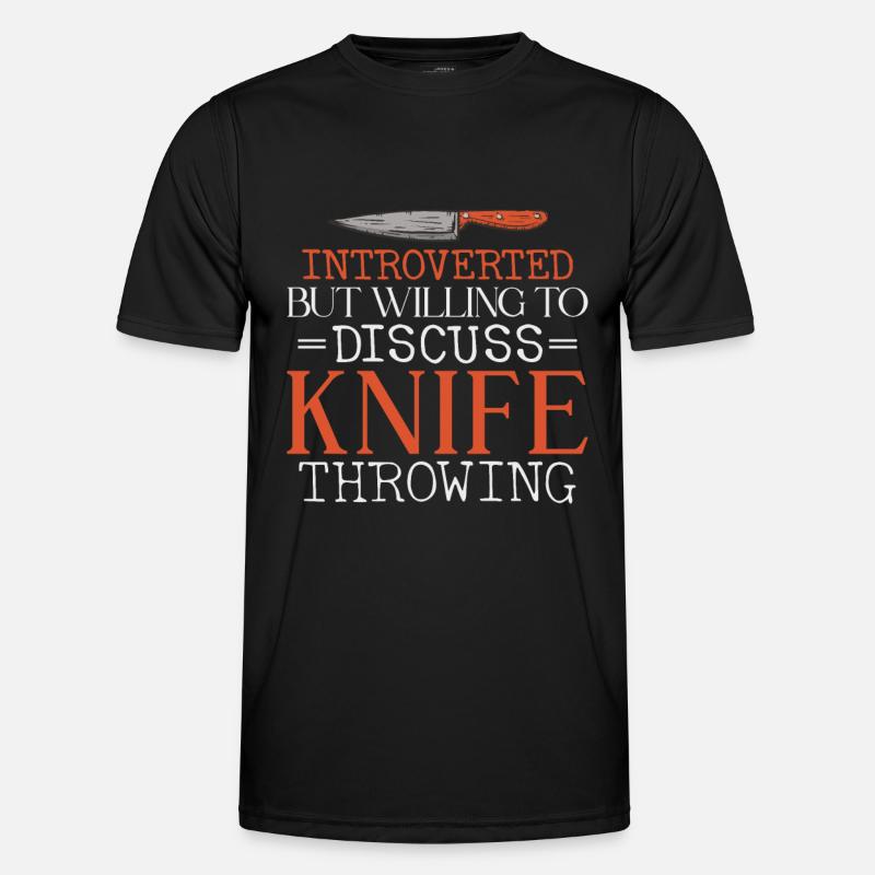 Messerwurfscheibe Geschenk Messerwerfer - Männer Funktions-T-Shirt - Schwarz