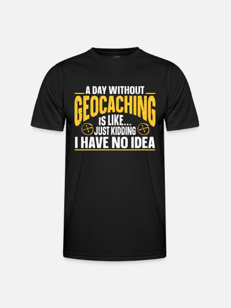 Geocaching Gift Geocacher Geocache - Men's Functional T-Shirt - black