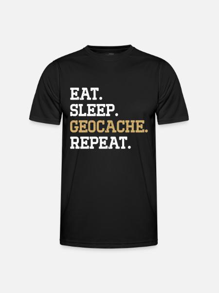 Geocaching Gift Geocacher Geocache - Men's Functional T-Shirt - black