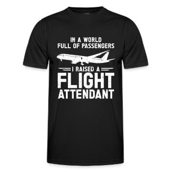 Flight Attendant Papa Stewardess Flight Attendant - Men's Functional T-Shirt - black - Front - AI Model Male 178 dark (178cm)