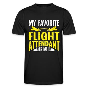 Flight Attendant Papa Stewardess Flight Attendant - Men's Functional T-Shirt - black - Front - AI Model Male 178 dark (178cm)