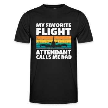 Flight Attendant Papa Stewardess Flight Attendant - Men's Functional T-Shirt - black - Front - AI Model Male 178 dark (178cm)