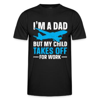 Flight Attendant Papa Stewardess Flight Attendant - Men's Functional T-Shirt - black - Front - AI Model Male 178 dark (178cm)