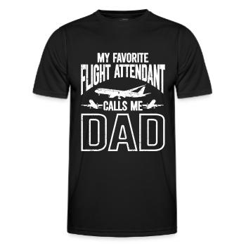 Flight Attendant Papa Stewardess Flight Attendant - Men's Functional T-Shirt - black - Front - AI Model Male 178 dark (178cm)