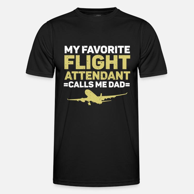 Flugbegleiter Papa Stewardess Flugbegleiter - Männer Funktions-T-Shirt - Schwarz