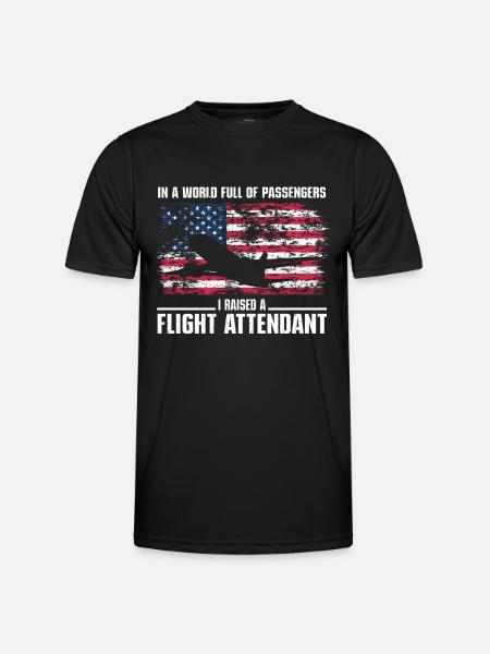 Flugbegleiter Papa Stewardess Flugbegleiter - Männer Funktions-T-Shirt - Schwarz