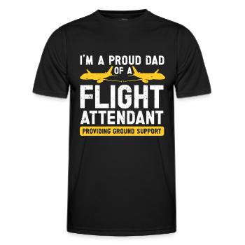Flight Attendant Papa Stewardess Flight Attendant - Men's Functional T-Shirt - black - Front - AI Model Male 178 dark (178cm)
