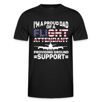 Flight Attendant Papa Stewardess Flight Attendant - Men's Functional T-Shirt - black - Front - AI Model Male 178 dark (178cm)