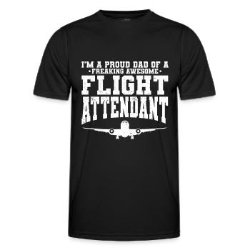 Flugbegleiter Papa Stewardess Flugbegleiter - Männer Funktions-T-Shirt - Schwarz - Vorne - AI Model Male 178 dark (178cm)