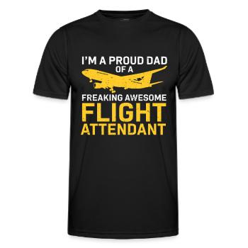 Flight Attendant Papa Stewardess Flight Attendant - Men's Functional T-Shirt - black - Front - AI Model Male 178 dark (178cm)