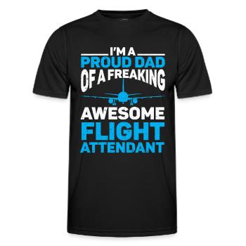 Flight Attendant Papa Stewardess Flight Attendant - Men's Functional T-Shirt - black - Front - AI Model Male 178 dark (178cm)