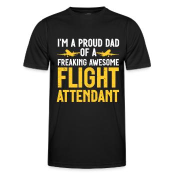 Flugbegleiter Papa Stewardess Flugbegleiter - Männer Funktions-T-Shirt - Schwarz - Vorne - AI Model Male 178 dark (178cm)