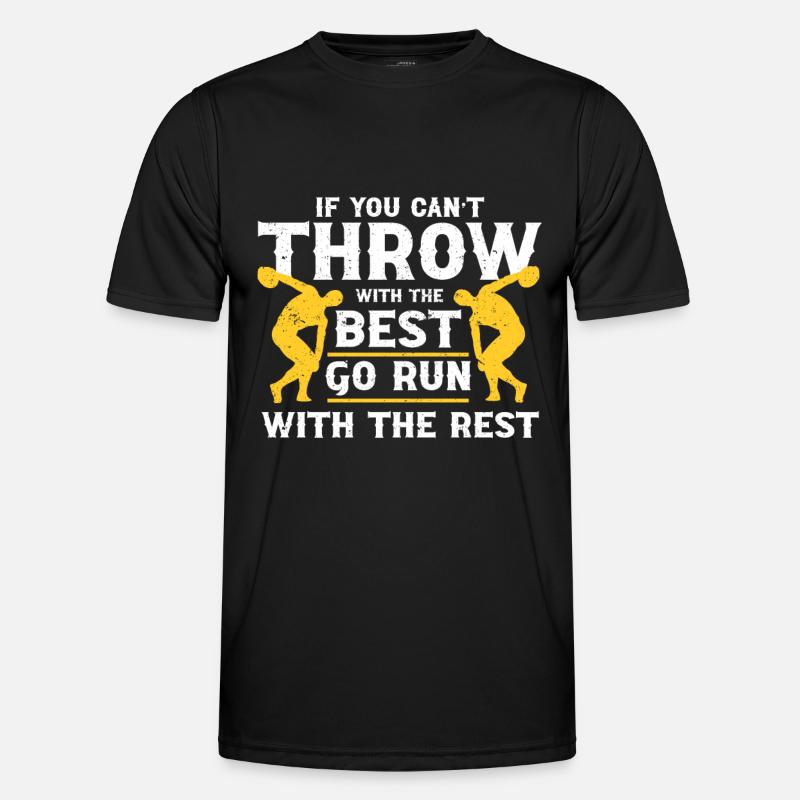 Diskuswerfer Leichtathletik Scheibenwurf - Männer Funktions-T-Shirt - Schwarz