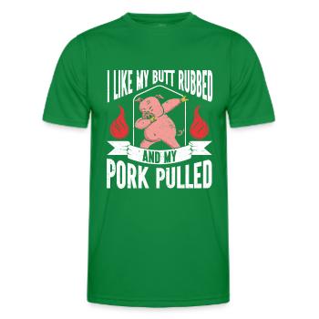 BBQ Pulled Pork Schwein Grill - Männer Funktions-T-Shirt - Kelly Green - Vorne - AI Model Male 178 dark (178cm)