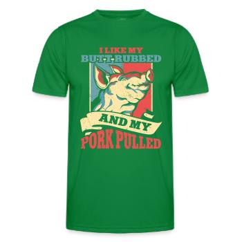 BBQ Pulled Pork Schwein Grill - Männer Funktions-T-Shirt - Kelly Green - Vorne - AI Model Male 178 dark (178cm)