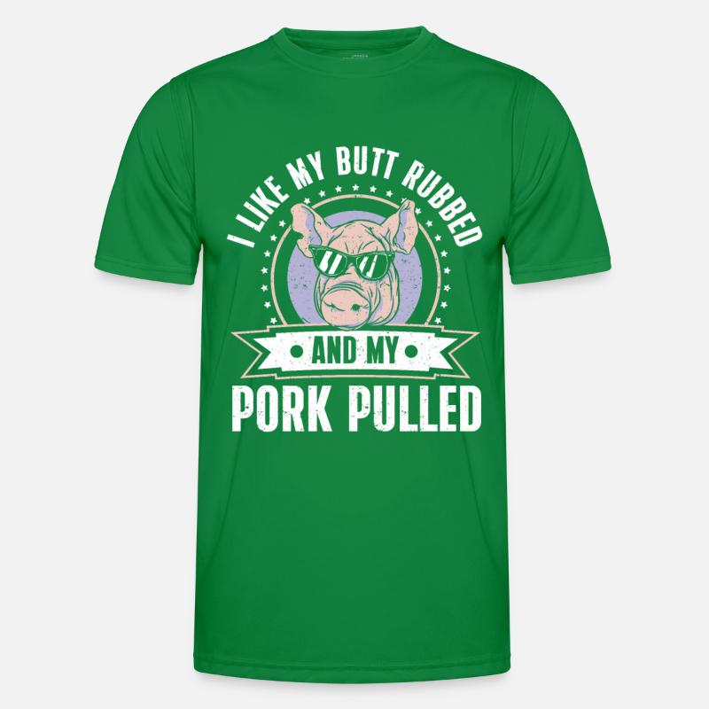 BBQ Pulled Pork Schwein Grill Männer Funktions-T-Shirt
