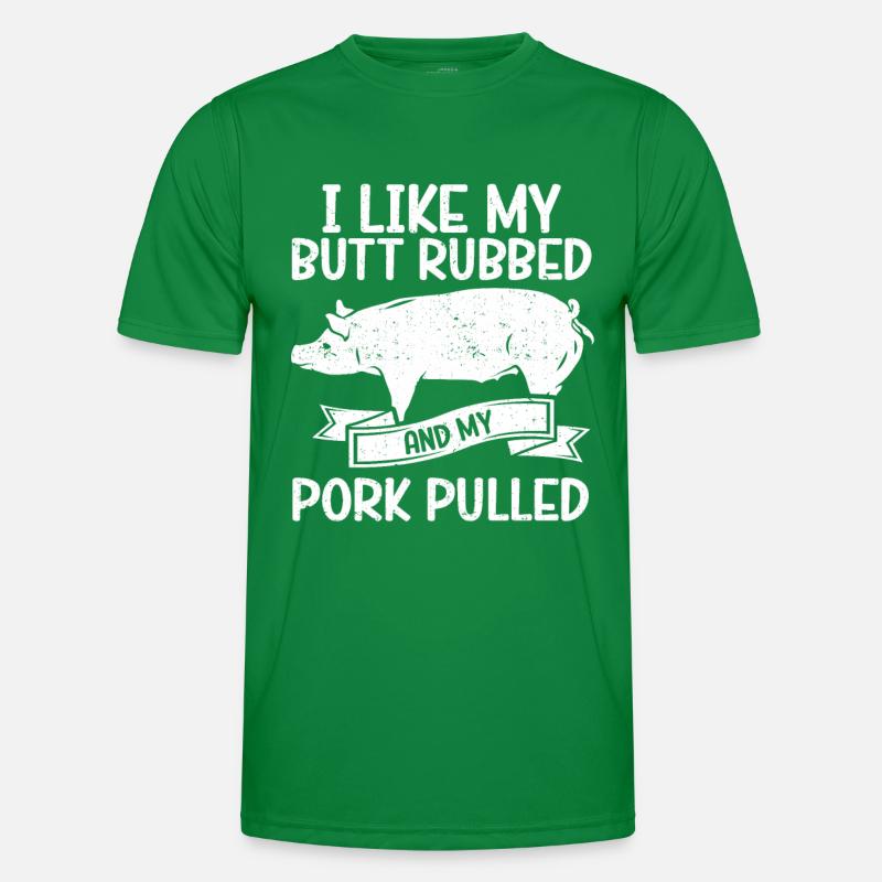 BBQ Pulled Pork Schwein Grill Männer Funktions-T-Shirt