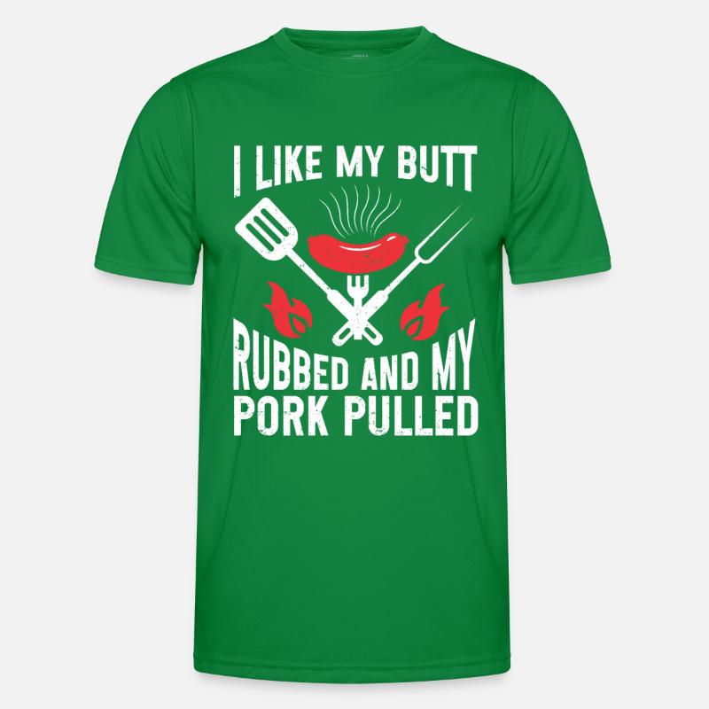 BBQ Pulled Pork Schwein Grill Männer Funktions-T-Shirt