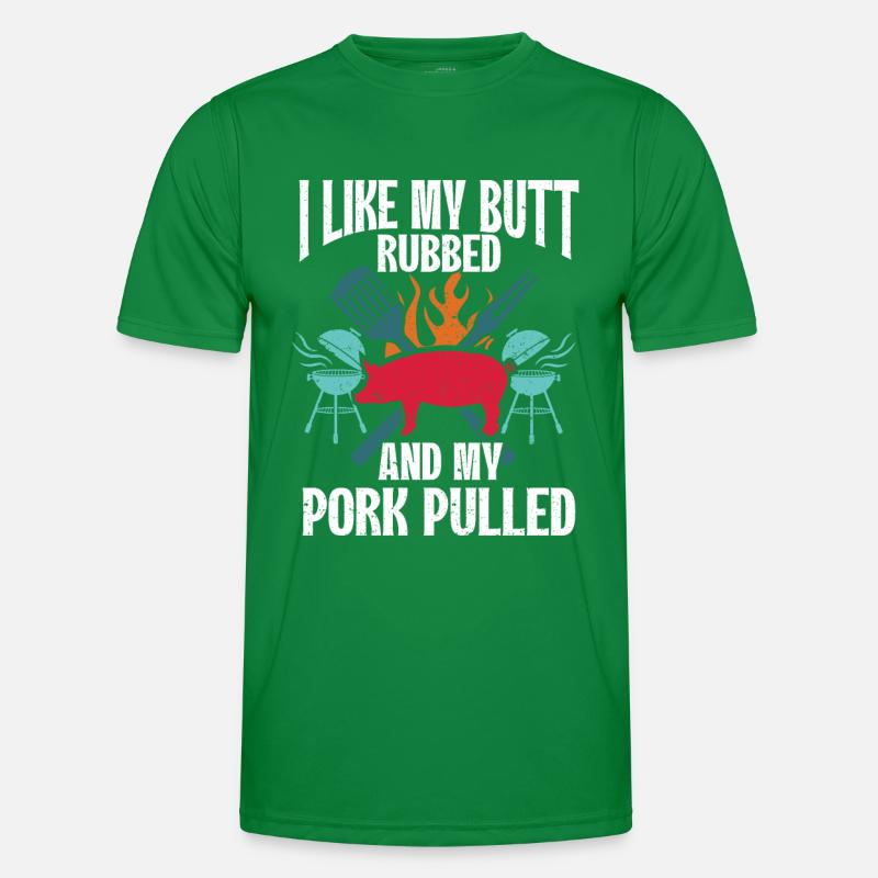 BBQ Pulled Pork Schwein Grill Männer Funktions-T-Shirt