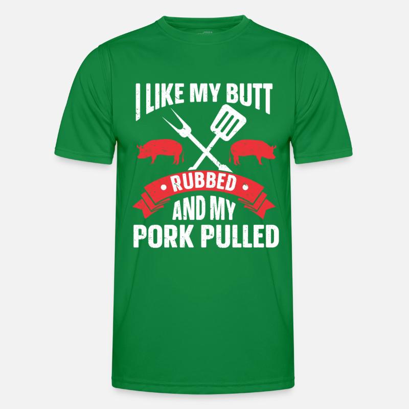 BBQ Pulled Pork Schwein Grill Männer Funktions-T-Shirt