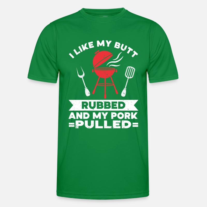 BBQ Pulled Pork Schwein Grill Männer Funktions-T-Shirt