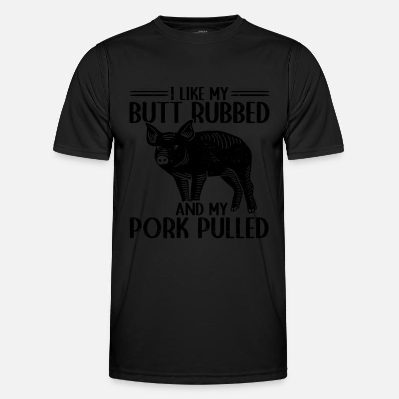 BBQ Pulled Pork Schwein Grill Männer Funktions-T-Shirt