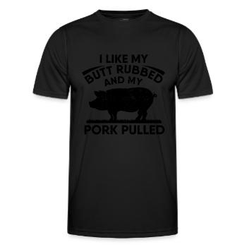 BBQ Pulled Pork Schwein Grill - Männer Funktions-T-Shirt - Schwarz - Vorne - AI Model Male 178 dark (178cm)