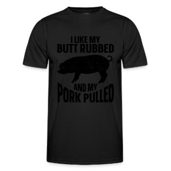 BBQ Pulled Pork Schwein Grill - Männer Funktions-T-Shirt - Schwarz - Vorne - AI Model Male 178 dark (178cm)