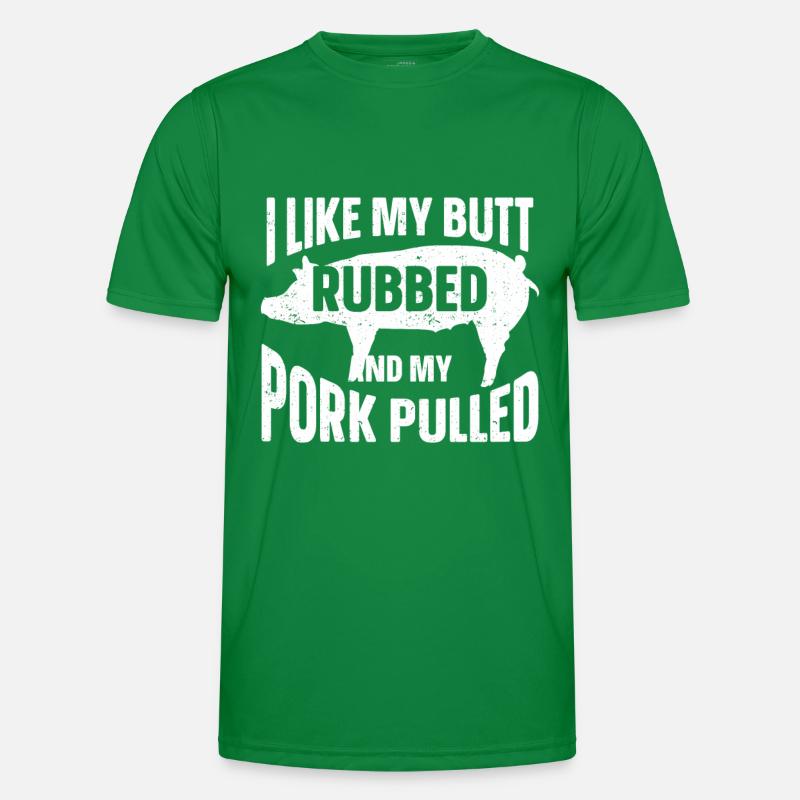 BBQ Pulled Pork Schwein Grill Männer Funktions-T-Shirt