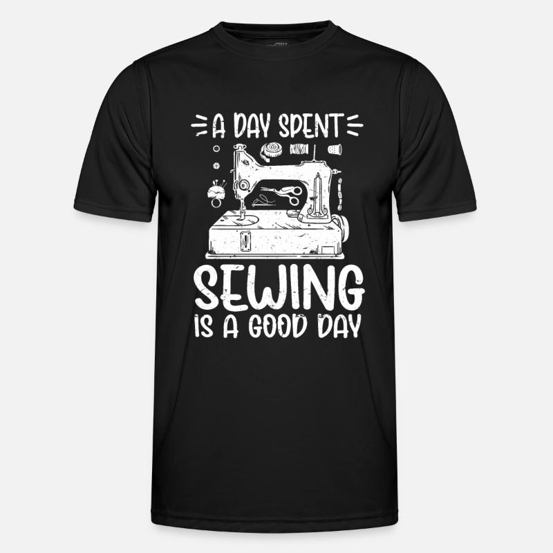 Sewing Seamstress Sewing Machine - Men's Functional T-Shirt - black