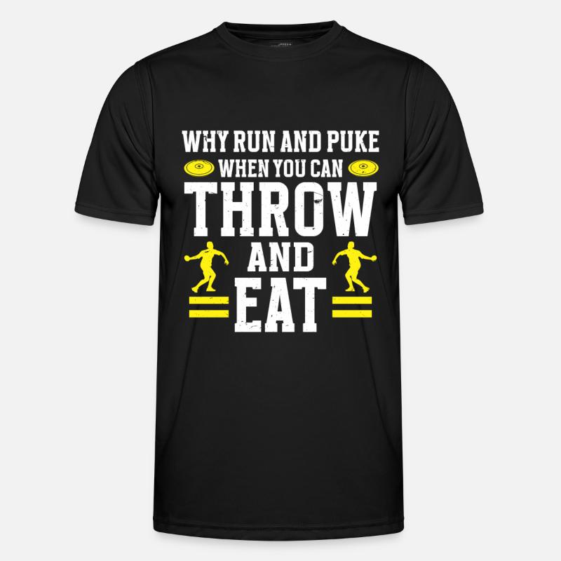 Diskuswerfer Leichtathlet Disc Throw - Männer Funktions-T-Shirt - Schwarz