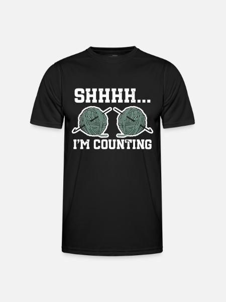 Knitting Crochet - Men's Functional T-Shirt - black
