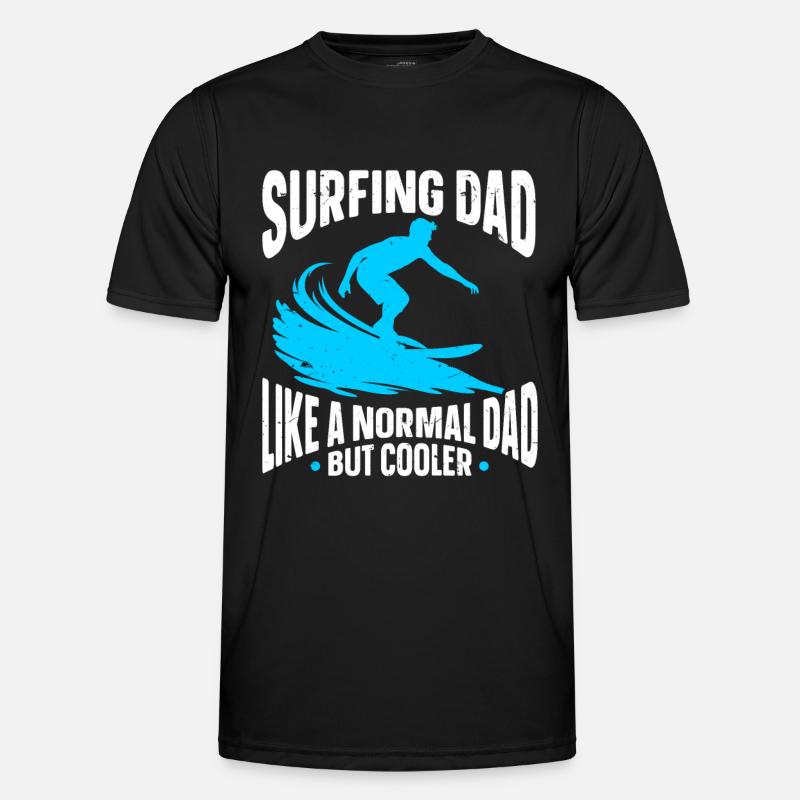 Surfender Surfer - Männer Funktions-T-Shirt - Schwarz