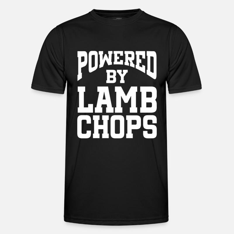 Powered By Lamb Chops - Männer Funktions-T-Shirt - Schwarz