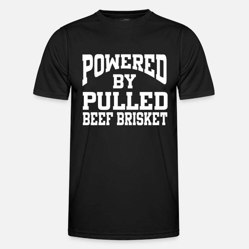 Powered By Pulled Beef Brisket - Männer Funktions-T-Shirt - Schwarz