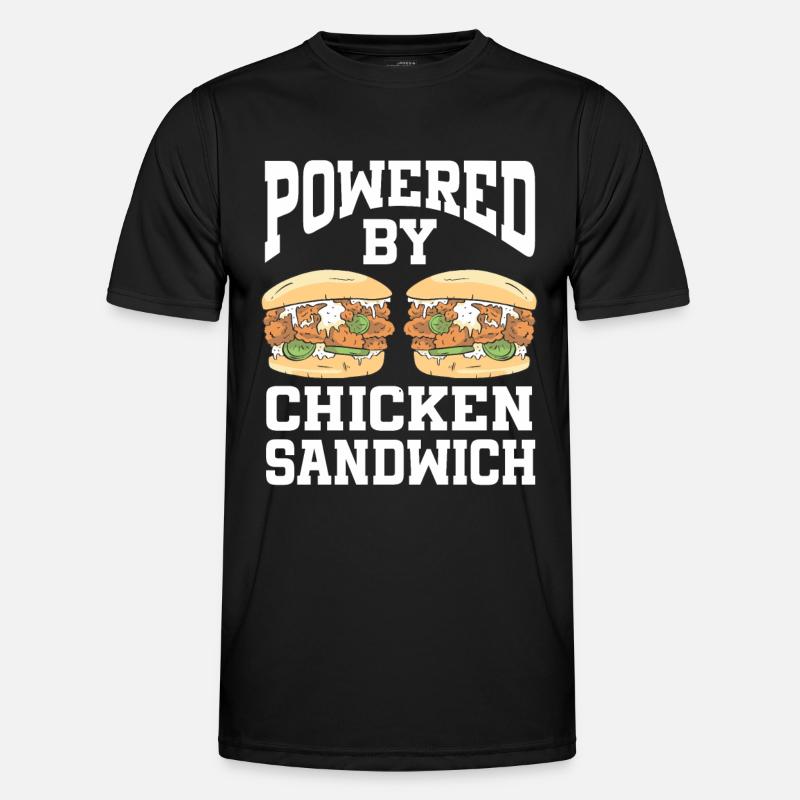 Powered By Chicken Sandwich - Men's Functional T-Shirt - black