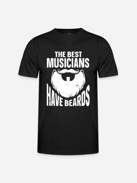 Beard Quote Bearded Men - Männer Funktions-T-Shirt - Schwarz
