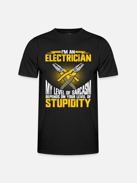 Electrician - Männer Funktions-T-Shirt - Schwarz