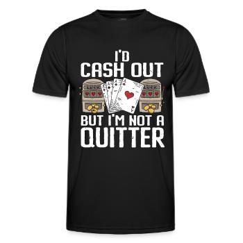 Je retirerais de l’argent mais je ne suis pas un Quitter Casino Gambling - T-shirt sport Homme - noir - Devant - AI Model Male 178 dark (178cm)