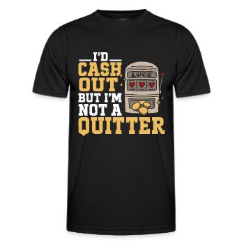 Je retirerais de l’argent mais je ne suis pas un Quitter Casino Gambling - T-shirt sport Homme - noir - Devant - AI Model Male 178 dark (178cm)
