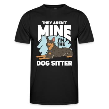 Dog Walker Gardien d’animaux professionnel Promenade de chien - T-shirt sport Homme - noir - Devant - AI Model Male 178 dark (178cm)