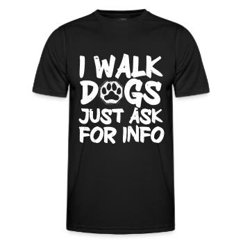 Dog Walker Gardien d’animaux professionnel Promenade de chien - T-shirt sport Homme - noir - Devant - AI Model Male 178 dark (178cm)