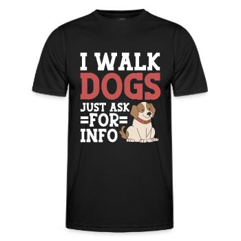 Dog Walker Gardien d’animaux professionnel Promenade de chien - T-shirt sport Homme - noir - Devant - AI Model Male 178 dark (178cm)