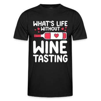 Wine Tasting Funny Wine Lover - Männer Funktions-T-Shirt - Schwarz - Vorne - AI Model Male 178 dark (178cm)